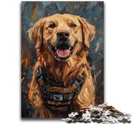 Puzzles pour Adolescents 1000 pièces Portrait de Golden Retriever Puzzle 1000 pièces, Anti-Stress Staycation Kill Time Wishlist avec Père Noël (26x38cm)