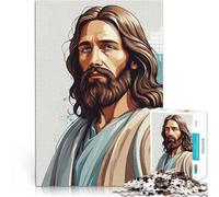 Puzzles pour Adolescents 1000 pièces Portrait de Jésus-Christ Séjour Anti-Stress pour Tuer Le Temps Idées Cadeaux 52x38cm