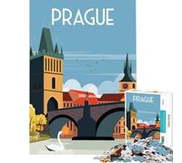 Puzzles pour Adolescents 1000 pièces Prague République tchèque Impossible Game Jouets Jeux éducatifs Excellent Cadeau pour Les Jeux Anti-Stress (Dimensions 38x26cm)