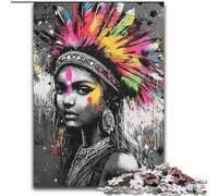 Puzzles pour Adolescents 1000 pièces, Princesse Indienne Graffiti, Jouets éducatifs, Jeux Anti-Stress, Superbes Cadeaux et Jouets (Taille 26x38cm)