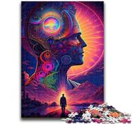 Puzzles pour Adolescents 1000 pièces psychédéliques pour Aider Le Cerveau à exercer des Jouets addictifs pour cultiver la Patience Convient aux Couples 26x38cm