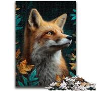 Puzzles pour Adolescents 1000 pièces Puzzle Animal Fox Art Difficile à compléter mais Amusant et Humoristique Jeu éducatif pour Anniversaire 50x75cm