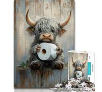 Puzzles pour Adolescents 1000 pièces Puzzle Bébé Yak Jouant avec du Papier Toilette, Jeux éducatifs Décoration d'intérieur Cadeau d'anniversaire, Cadeaux, Art Mural 50x75cm
