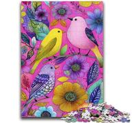 Puzzles pour Adolescents 1000 pièces Puzzle Color Bird Anti-Stress Staycation Kill Time avec Affiche Assortie et Feuille de Questions 26x38cm
