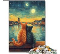 Puzzles pour Adolescents 1000 pièces Puzzle Couple Chat, Convient aux Personnes de 14 Ans et Plus Difficile à Terminer mais Amusant et Humoristique Superbe Cadeau (Taille 50x75cm)