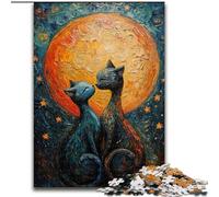 Puzzles pour Adolescents, 1000 pièces, Puzzle Couple Chat, Jeu Familial Anti-Stress, défi Difficile, renforce l'amour Entre Couples (Taille 26x38cm)