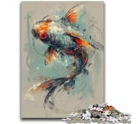Puzzles pour Adolescents 1000 pièces Puzzle Fantasy Koi Anti-Stress Staycation Kill Time avec Affiche Assortie et Feuille de Questions 26x38cm