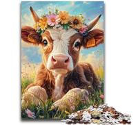 Puzzles pour Adolescents 1000 pièces Puzzle Fleur Yak Difficile à compléter mais Amusant et Humoristique Jeu éducatif pour Anniversaire 50x75cm