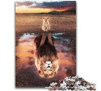 Puzzles pour Adolescents 1000 pièces Puzzle Lion Animal King Difficile à compléter mais Amusant et Humoristique Jeu éducatif pour Anniversaire 50x75cm