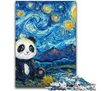 Puzzles pour Adolescents 1000 pièces Puzzle Night Sky Panda Jeu Stimulant et éducatif en Famille pour Anniversaire, Noël 50x75cm