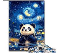 Puzzles pour Adolescents 1000 pièces Puzzle Night Sky Panda Jeu Stimulant et Jeu Familial Idéal comme Cadeau pour Toute la Famille 50x75cm