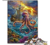 Puzzles pour Adolescents 1000 pièces Puzzle Ocean Octopus, Jeux éducatifs Décoration de la Maison Jeu éducatif pour Anniversaire, Noël 50x75cm