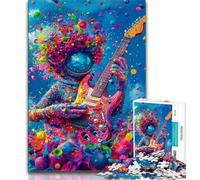 Puzzles pour Adolescents 1000 pièces, Puzzle psychédélique Astronaute, Anti-Stress, Vacances à la Maison, Jouets de décoration pour la Maison (38x26cm)