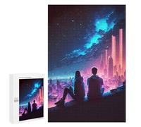 Puzzles pour adolescents 1000 pièces puzzles couple Stargazer City énigmes pour adultes Jeu de réflexion Cadeaux pour femmes pour anniversaire, Noël 1000 pièces