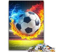 Puzzles pour Adolescents 1000 pièces Puzzles de Basket-Ball Glace et Feu, Jeu Familial Anti-Stress Défi Difficile Convient aux Couples 38x26cm
