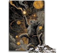 Puzzles pour Adolescents 1000 pièces, Puzzles de Chats Abstraits, Anti-Stress, Vacances à la Maison, Tuer Le Temps, améliorer l'amour Entre Couples (26x38cm)