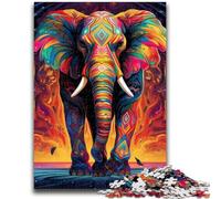 Puzzles pour Adolescents 1000 pièces, Puzzles éléphants colorés, Jeu Familial éducatif, idéal pour la décoration de Bureau (26x38cm)