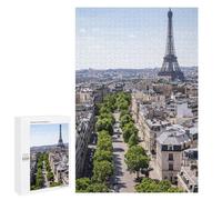 Puzzles pour adolescents 1000 pièces Puzzles Paris Street View avec Tour Eiffel Puzzle pour adultes Jouets anti-stress Défi Difficile Cadeaux d'anniversaire uniques 1000 pièces