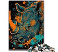 Puzzles pour Adolescents 1000 pièces Puzzles Rhinocéros mystérieux pour Adolescents, Jouets éducatifs et éducatifs, Jeux familiaux, Cadeaux d'anniversaire et Cadeaux Uniques (75x50cm)