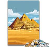 Puzzles pour Adolescents 1000 pièces Pyramides de Gizeh 1000 pièces pour Adolescents, avec Affiche et fiche de Questions correspondantes pour Les 14 Ans et Plus (50x75cm)