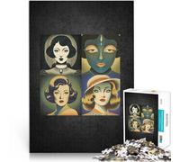 Puzzles pour Adolescents 1000 pièces Quatre Portraits de Femmes Compétition de Vitesse Manuelle Bon Cadeau 52x38cm