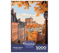 Puzzles pour Adolescents 1000 Pièces Quebec City Autumn Travel Puzzle pour Adolescents Analyse Et Logique Difficile Et Stimulant Un pour Les Jeux 38x26cm/1000pcs