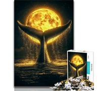 Puzzles pour Adolescents 1000 pièces Queue de Baleine dorée Puzzle 1000 pièces, Jeux Amusants Décoration Murale Cadeaux d'anniversaire et de Noël Uniques (Taille 38x26cm)