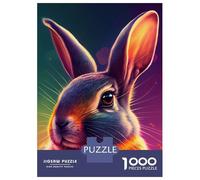 Puzzles pour Adolescents 1000 Pièces Rabbit Colorful Puzzles pour Adultes, Jouet, Décoration Murale, Une Œuvre d'art, Cadeaux Uniques d'anniversaire Et De Noël 52x38cm/1000pcs