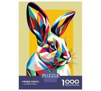 Puzzles pour Adolescents 1000 Pièces Rabbit WPAP Pop Art Puzzles pour Adultes, Jouets Anti-Stress, Décoration Murale, Cadeaux d'anniversaire Et Cadeaux Uniques 70x50cm/1000pcs