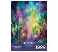 Puzzles pour Adolescents 1000 Pièces Rainbow Forest Painting Artwork Puzzle Jeux Relaxants Défi Difficile Activités Amusantes À La Maison 52x38cm/1000pcs