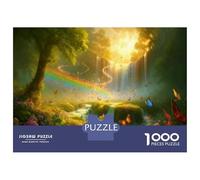 Puzzles pour Adolescents 1000 Pièces Rainbow Waterfall Fantasy Landscape Puzzle Jeux Relaxants Défi Difficile Activités Amusantes À La Maison 38x26cm/1000pcs