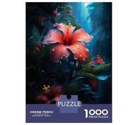 Puzzles pour Adolescents 1000 Pièces Rainy Tropical Flower Puzzle Jeux Relaxants Défi Difficile Activités Amusantes À La Maison 38x26cm/1000pcs