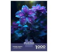 Puzzles pour Adolescents 1000 Pièces Rainy Violet Flower Puzzles pour Adultes, Jouet, Décoration Murale, Une Œuvre d'art, Cadeaux Uniques d'anniversaire Et De Noël 38x26cm/1000pcs