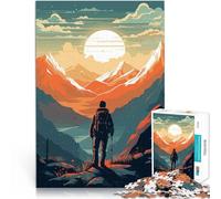 Puzzles pour Adolescents 1000 pièces Randonnée en Montagne rétro Jouets éducatifs d'apprentissage Une œuvre d'art 38x26cm