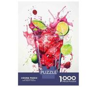 Puzzles pour Adolescents 1000 Pièces Raspberry Limeade Cocktail Art Print Puzzle Adulte Jeux en Famille Une Œuvre d'art Cadeaux De Noël Et d'anniversaire 70x50cm/1000pcs