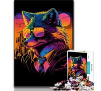 Puzzles pour Adolescents 1000 pièces Red Fox Hitman Gangster Puzzles pour Adultes Anti-Stress Défi Difficile Cadeaux du Père Noël Secret 38x26cm