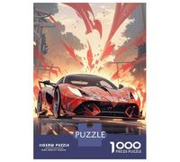 Puzzles pour Adolescents 1000 Pièces Red Sports Car with Splash Puzzles pour Adultes Jeu De Réflexion Décoration Intérieure Interaction Parent-Enfant 52x38cm/1000pcs