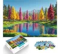 Puzzles pour Adolescents 1000 pièces Reflet de la forêt d'automne Analyse et logique Offrir en Cadeau à Toute la Famille 38x26cm