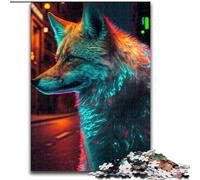 Puzzles pour Adolescents 1000 pièces Renard Néon, Jouet éducatif et décompressant, Cadeau d'anniversaire, décoration Murale (Taille 26x38cm)