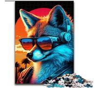 Puzzles pour Adolescents 1000 pièces Renard Néon, Jouets éducatifs et Anti-Stress, pour renforcer l'amour Entre Couples (Taille 50x75cm)