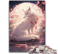 Puzzles pour Adolescents 1000 pièces Renard sous la Lune 1000 pièces pour Adultes, défi d'intelligence cérébrale, Jouets addictifs pour la décoration de la Maison (75x50cm)