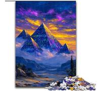 Puzzles pour Adolescents 1000 pièces représentant de mystérieuses Pyramides égyptiennes,Anti-Stress avec des pièces de Formes aléatoires entièrement emboîtables,pour Les Enfants de 14 Ans et Plus