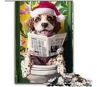 Puzzles pour Adolescents 1000 pièces représentant Un Dalmatien aux Toilettes,Anti-Stress,avec des pièces de Formes aléatoires entièrement emboîtables,pour Les Enfants de 14 Ans et Plus Taille 26x38cm