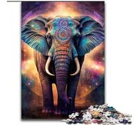 Puzzles pour Adolescents 1000 pièces représentant Un éléphant,Un Animal coloré,Une Analyse et Une logique avec des pièces entièrement emboîtables de Formes aléatoires,à partir de 14 Ans (26x38cm)