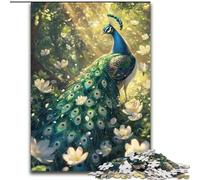 Puzzles pour Adolescents 1000 pièces représentant Un Paon,des Animaux,des Analyses et de la logique,avec des pièces de Formes aléatoires entièrement emboîtables,à partir de 14 Ans (Taille 50x75cm)