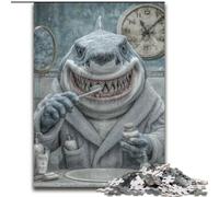 Puzzles pour Adolescents 1000 pièces Requin se brossant Les Dents Anti-Stress Défi Difficile Décoration d'intérieur Unique et Cadeaux 50x75cm