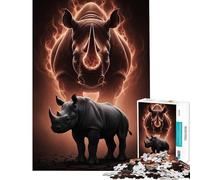 Puzzles pour Adolescents 1000 pièces Rhino Power︰ Force et Majesté Puzzle 1000 pièces à Monter soi-même Jeu Amusant et Stimulant pour Toute la Famille (38x52cm)