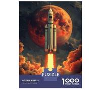 Puzzles pour Adolescents 1000 Pièces Rocket Launch to Mars Puzzle Jeu Manuel pour S'amuser en Famille Cadeaux Uniques pour Anniversaire Et Noël 52x38cm/1000pcs