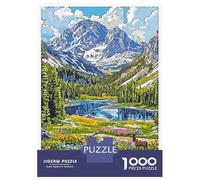 Puzzles pour Adolescents 1000 Pièces Rocky Mountain Landscape Puzzle pour Adolescents Améliore La Mémoire Difficile À Compléter Jeu Stimulant Jouets 52x38cm/1000pcs