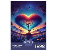 Puzzles pour Adolescents 1000 Pièces Romantic Heart-Shaped Tree Puzzle pour Adultes Jeux Relaxants Une Œuvre d'art Cadeaux De Noël Et d'anniversaire 70x50cm/1000pcs
